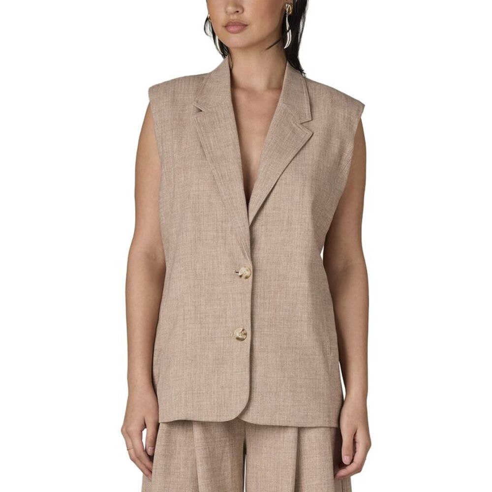 Wit & Wisdom Womens Single Breasted Vest, Tan